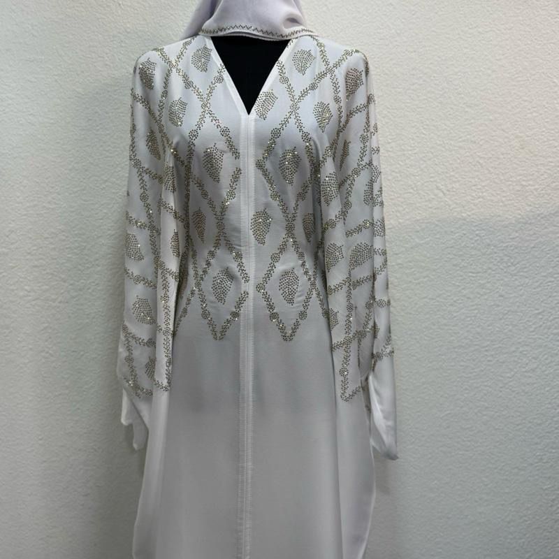 Geometric Beaded Modest Abaya