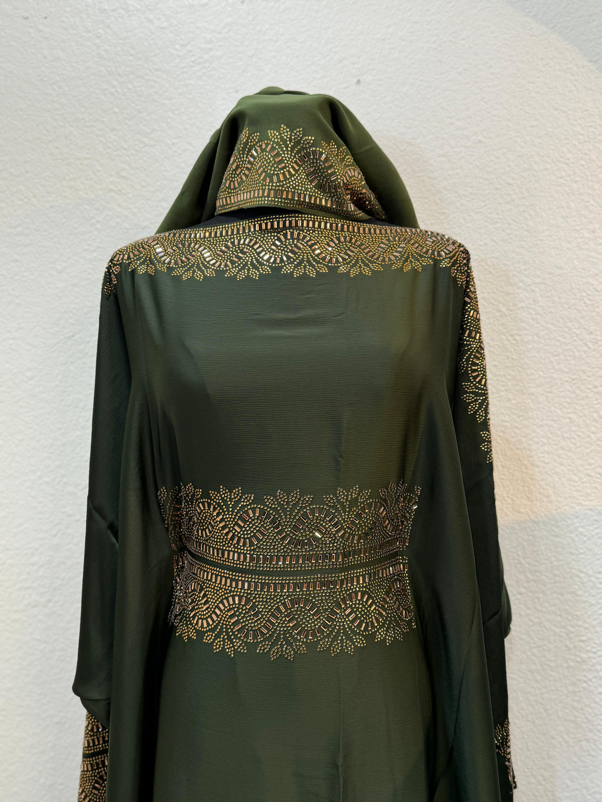 gold abaya dress for Women – Ornate Beaded Modest Abaya – Saiful Arakani Abaya Store NO-RETURNS this kaftan drapes gracefully Leely Women Sparkly White Size:LC