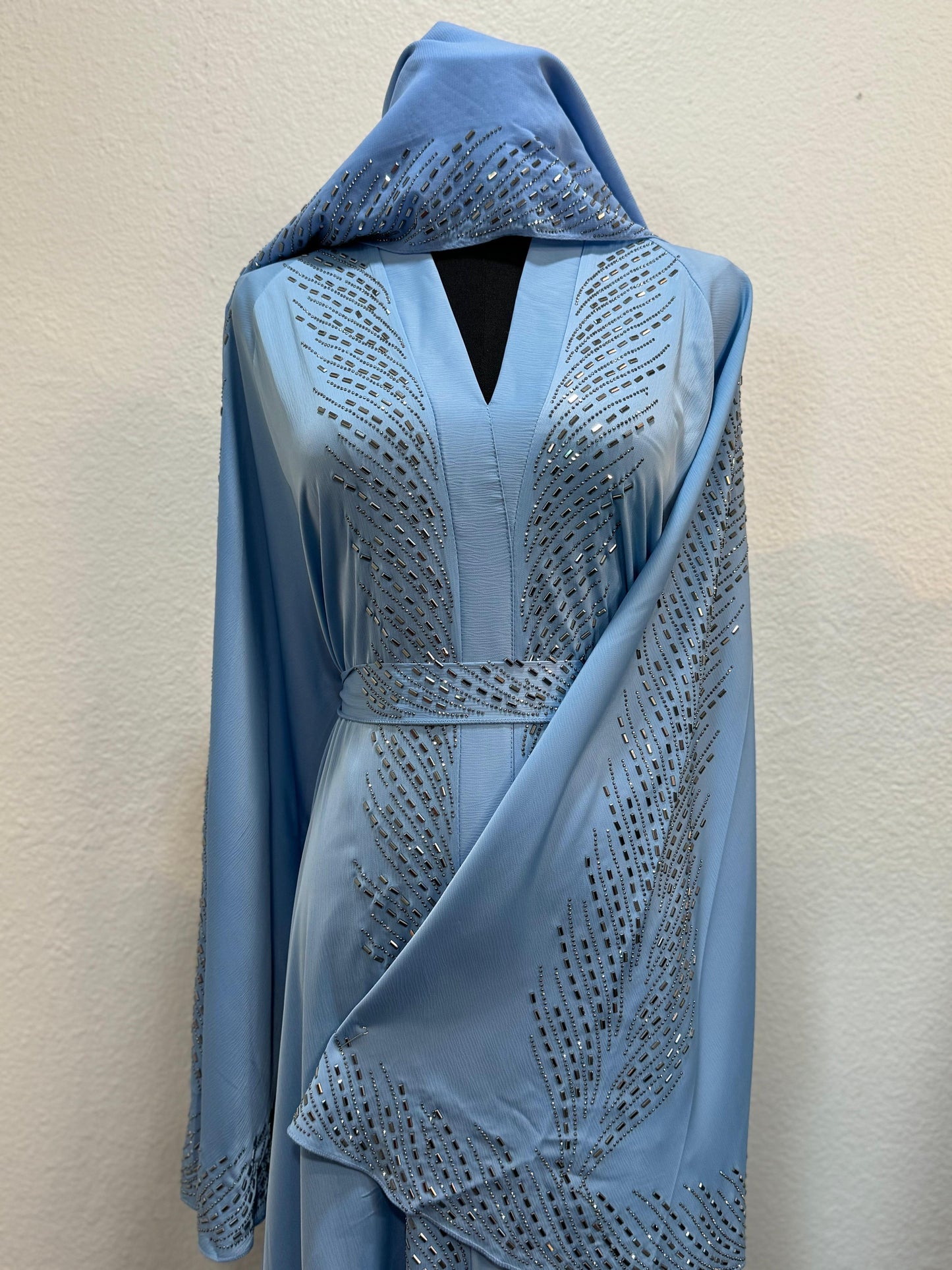 Flow Beaded Belted Modest Abaya